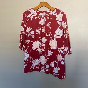 Billabong floral bell sleeved top